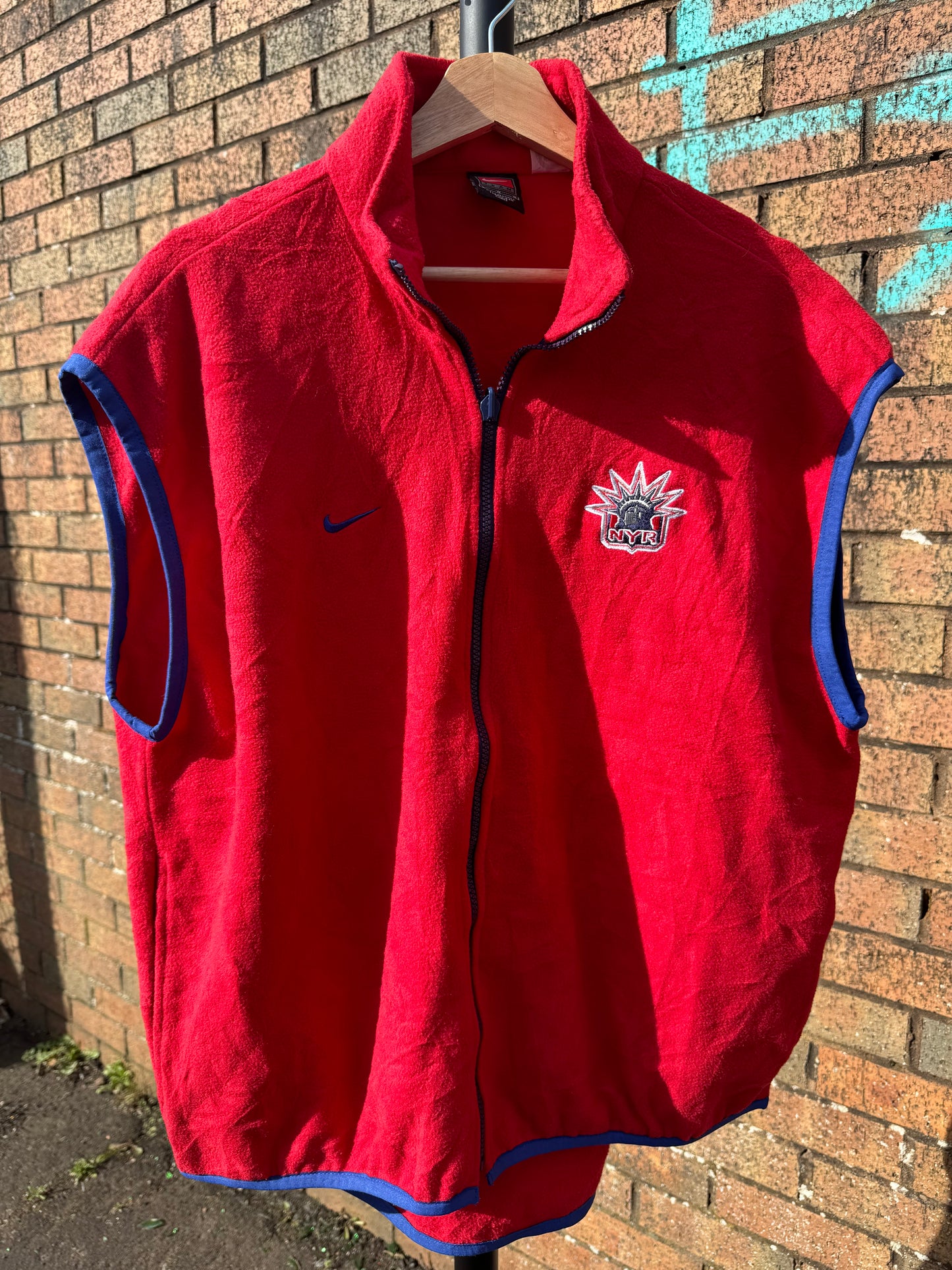 Y2K NHL New York Rangers Nike fleece gilet