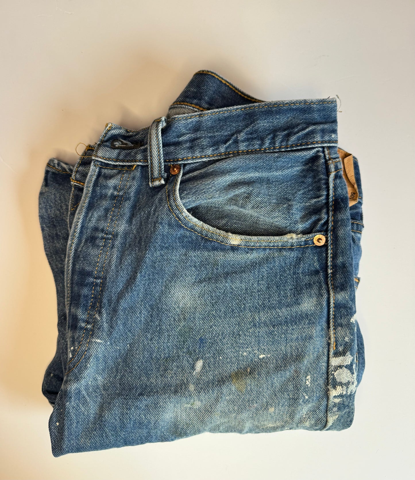 Vintage Levi’s 501's with paint splatter