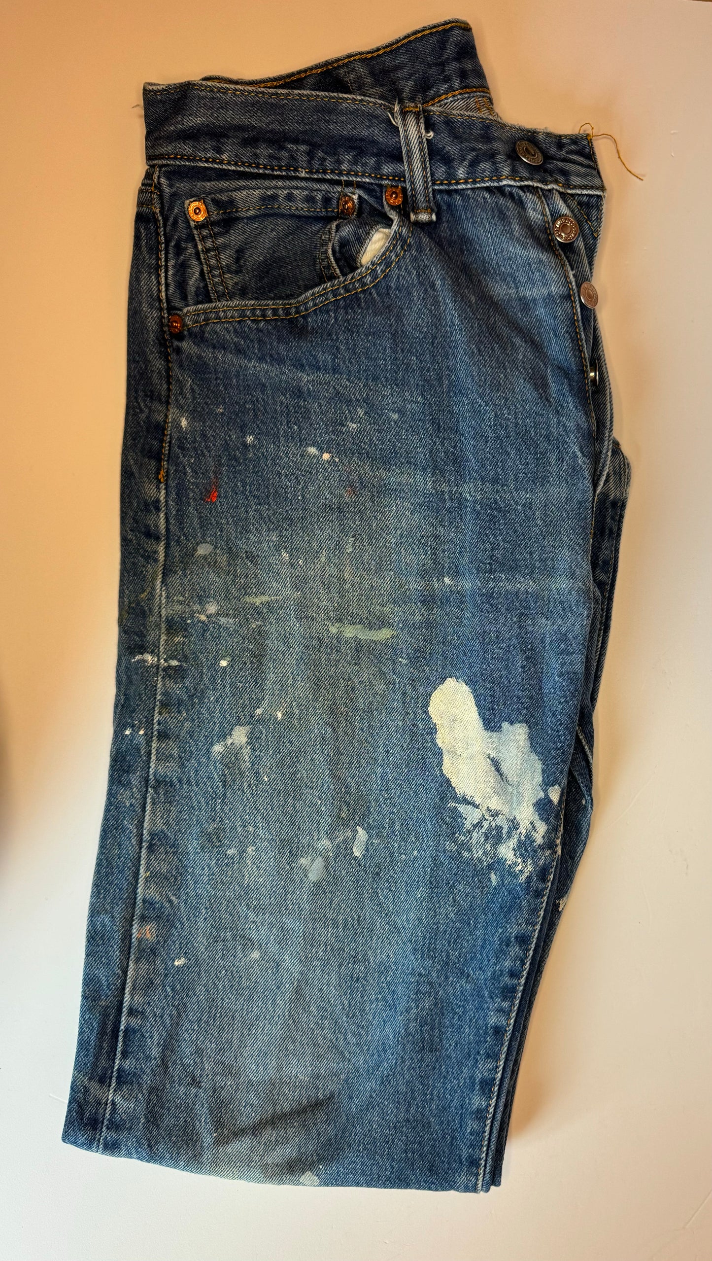 Vintage Levi’s 501's with paint splatter