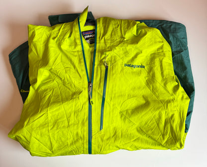 Patagonia two green colourway rain jacket