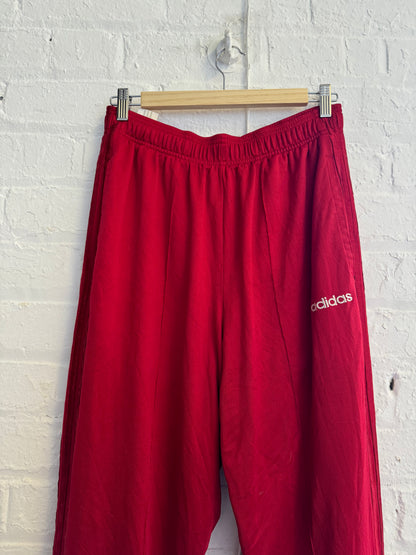 Y2K Red Adidas track pants -38”